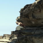 Adrienne among the cliffs